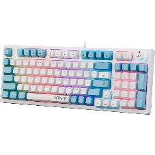 Клавиатура проводная Defender Hawk GK-418, USB, белый/голубой