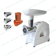 Мясорубка электрическая Аксион М641.03 белый, 2000 Вт, 3 кг/мин, реверс, защита от перегрузки, насадки - 4