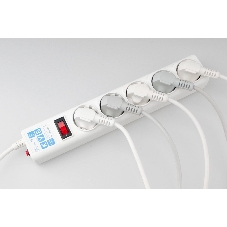 Фильтр-удлинитель, PC 0,5 м 5 р, бел. 10А, SPG-B-0,5M-WHITE