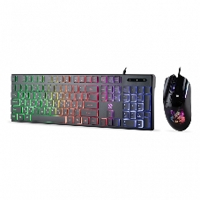 Комплект клавиатура+мышь Smartbuy Rush B18 проводной, USB, 7200 DPI, чёрный