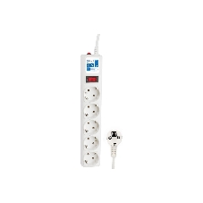Фильтр-удлинитель, PC 0,5 м 5 р, бел. 10А, SPG-B-0,5M-WHITE