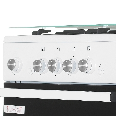 Плита газовая De Luxe 5040.32г (крышка) ЧР белый, конфорок 4 шт, духовка 46 л, 50 см x 85 см x 50 см