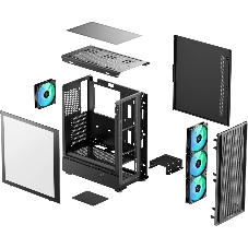 Корпус DeepCool CC550 4F, Midi-Tower, чёрный, 4 x 120 мм