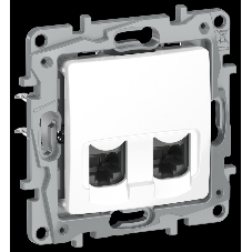 IEKETIKA Розетка компьютерная двойная RJ45 категория 5Е UTP 6722551 белый