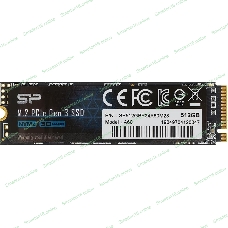 Накопитель SSD Silicon Power P34A60, 512Gb, M.2 2280, PCIe 3.0 x4, NVMe, R/W 2200/1600