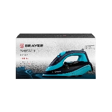 Утюг BRAYER BR4019 голубой/черный, 2400 Вт, 25 г/мин, 140 г/мин, 320 мл
