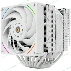 Кулер для процессора Thermalright Royal Pretor 130 Ultra White (4-pin PWM, 158mm, Ni/Cu, 7x6mm, 1x120mm ARGB +1x130mm, 69CFM/81.88CFM, 27dBA/28.3dBA, 2150RPM/1750RPM, S: 1200, 1700, 1851, 115X, 2011, 2066, AM4, AM5, white)