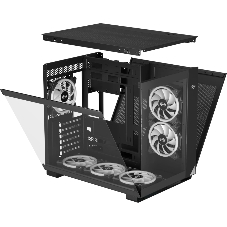 Компьютерный корпус без блока питания PCCOOLER C3 T500 BK, Panoramic Mid Tower, Black, TG, 0.7 SPCC, no fans ATX, mATX, mITX 175/400/200мм 1x2.5