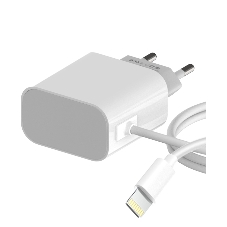 Сетевое зарядное устройство Maxvi CHL-240L Lightning 2.4A, литой кабель 1.2м, белый