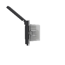 Розетка силовая, 2P+E, с з/ш, с крышкой, IP44, черный уголь