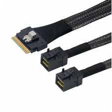 Кабель LR-Link SlimSAS x8 to 2 x miniSAS HD (SFF-8654 x8 - 2 x SFF-8643) Cable, 800мм