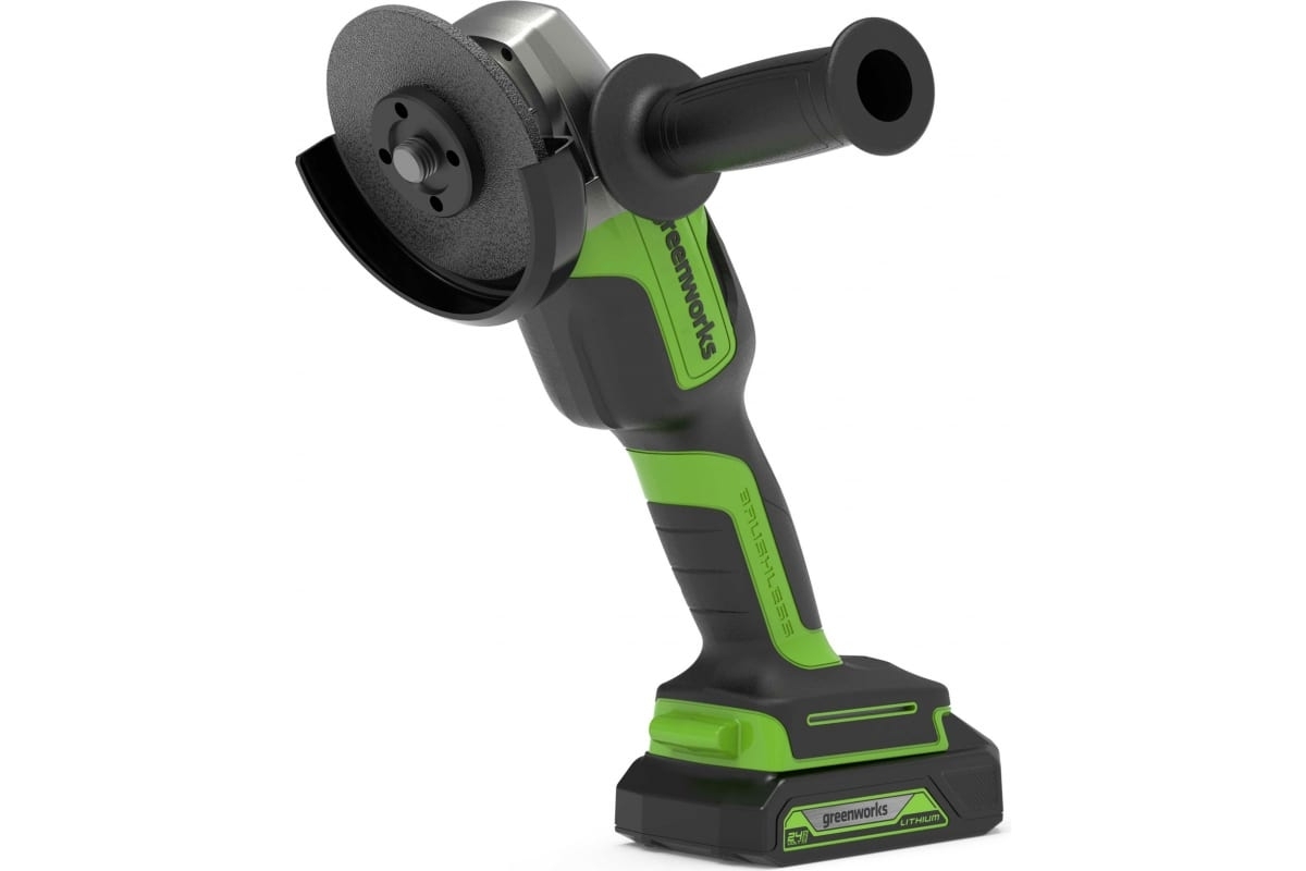Угловая шлифовальная машина аккумуляторная GreenWorks GD24AG, 24V, бесщеточная без АКБ и ЗУ (3200207)