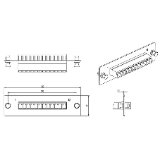 Модульная панель Hyperline, OS2 9/125, 12 х LC, Duplex 120х32, для FO-19BX, черный