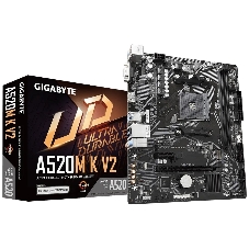 Материнская плата Gigabyte A520M K V2 (V1.1), AM4, AMD A520, 2xDDR4, 4xSATA, 1xM.2, 1xPCIe 3.0 x16, 1xHDMI, 1xVGA, 1x 1Gb LAN, 2xUSB-A 2.0, 4xUSB 3.2 Gen 1, 3x3.5 мм, 7.1, mATX