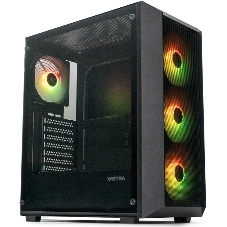 Компьютерный корпус XASTRA A406 4ARGB Black ATX/Mesh/tempered glass/4x120мм ARGB PWM fans/A406-4FC12A