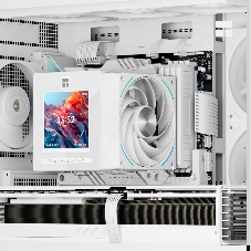 Кулер для процессора Thermalright Phantom Spirit 120 Vision SNOW (4-pin PWM, LED, 160mm, Ni/CU, 7x6mm, ARGB, 2x120mm, 92CFM, 36dBA, 2150RPM, S: 1851, 1700, 1200, 115X, AM5, AM4, white)