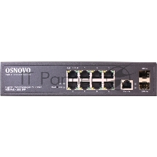 Коммутатор OSNOVO SW-80802/L(150W), 8×1 Гбит/с PoE + 2×1 Гбит/с SFP, управляемый