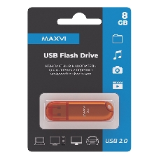 Флешка USB Maxvi P1 orange (FD8GBUSB20C10P1), 8GB, USB 2.0, R/W 15/5, оранжевый