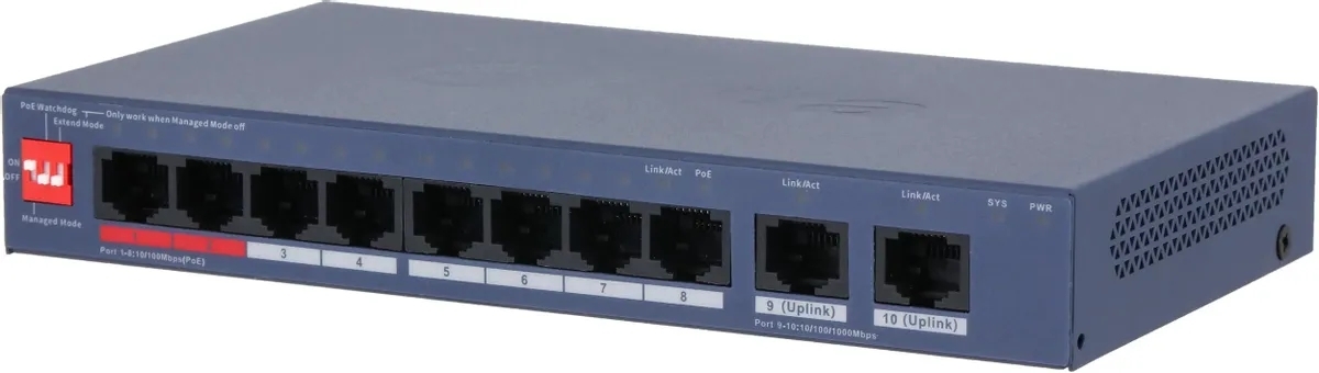 Коммутатор Dahua DH-CS4010-8ET2GT-110, 2×1 Гбит/с, управляемый