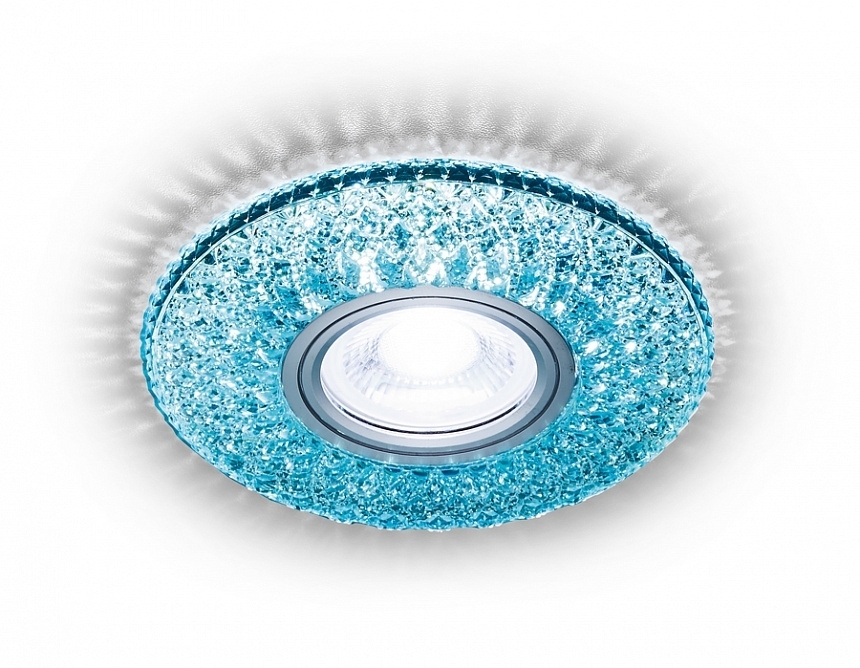 Встраиваемый точечный светильник Ambrella light S333 BL/WH хром/лазурный/MR16+3W(LED WHITE 4200K)