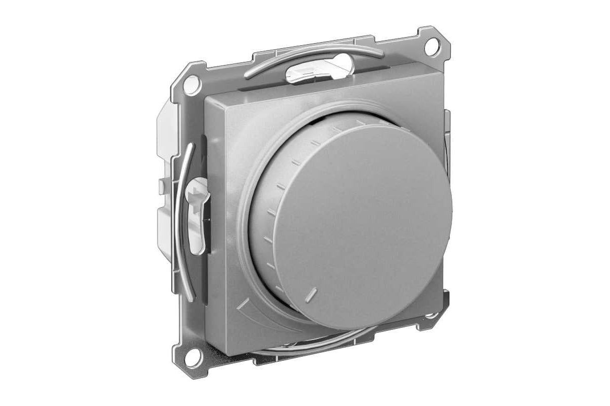 Светорегулятор (диммер) SE AtlasDesign алюминий, повор-нажим, LED, RC, 400 Вт, мех.