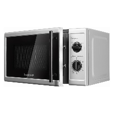 Микроволновая печь HOME HMM207FS серебристый/черный, 20 л, 700 Вт, переключатели - поворотный механизм
