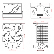 Кулер для процессора ID-COOLING FROZN A610 черный 120мм алюминий/медь 2000rpm 30db 4-pin 250W 155мм