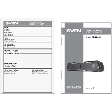 Акустическая система SVEN 450 2.0 (2x5W, Bluetooth, RGb-подсветка) черная