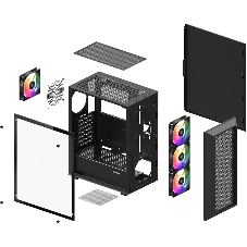 Компьютерный корпус XASTRA A406 4ARGB Black ATX/Mesh/tempered glass/4x120мм ARGB PWM fans/A406-4FC12A