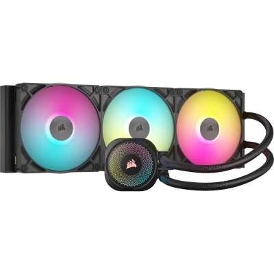 Система жидкостного охлаждения/ Water Cooling System Corsair iCUE LINK TITAN 420 RX RGB (420mm, Black, RGB/ Fans: 3x140mm, 94.7CFM, 36dBA, 1700RPM/ S: 1851, 1700, AM5, AM4)