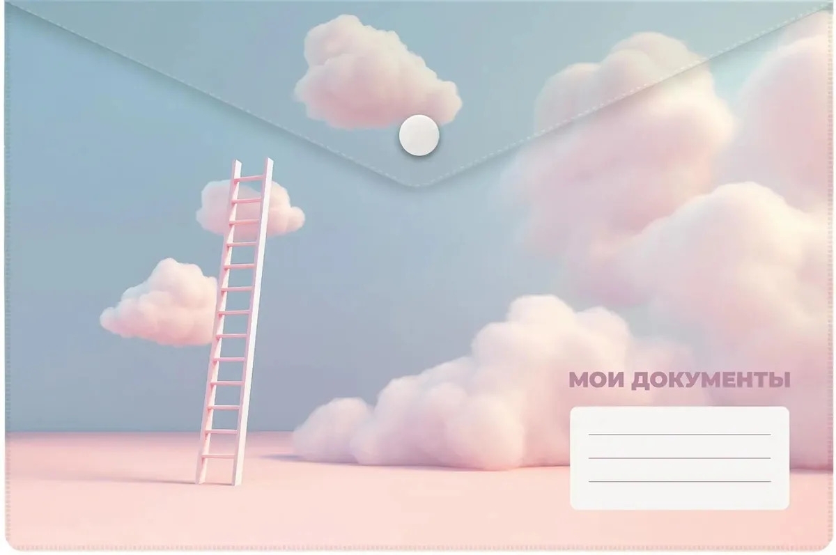 Конверт на кнопке Silwerhof CLOUD A5 непрозрачный пластик 0.25мм