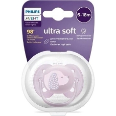 Пустышка Philips Avent ultra soft, собачка, 6-18 мес., 1 шт.