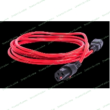 Шнур питания с фиксатором REM IEC 60320 C13/IEC 60320 C14, 10 А/250 В (3 * 1,0), длина 1,8 м, красный R-10-Cord-C13-C14-1.8-Red