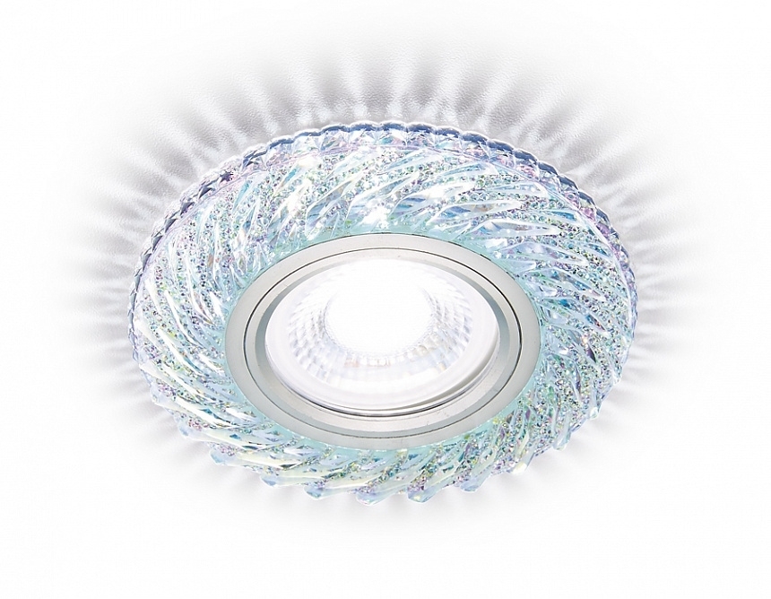 Встраиваемый точечный светильник Ambrella light S295 PR/WH хром/перламутровый MR16+3W(LED WHITE 4200K)