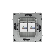 Компьютерная розетка RJ-45 без шторки, кат.6А двойная, KANT, черный уголь