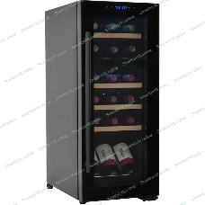 Винный шкаф ZÜGEL ZCWF184DB черный, 50 л, 2 отсека, 18 бут.