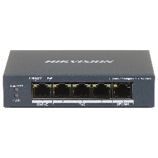 Коммутатор Hikvision DS-3E0505HP-E, 5×1 Гбит/с (4×PoE/Hi-PoE), неуправляемый