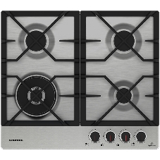 Газовая варочная поверхность Grundig GIGA 6234260 XE, 4 конфорки, нержавеющая сталь, 8500 Вт