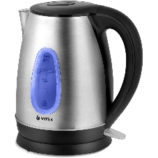 Чайник электрический Vitek VT-7039, 2200 Вт, серебристый и черный