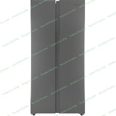 Холодильник Hyundai CS40082F нержавеющая сталь двухкамерный 230/142л морозилка слева, No Frost, Side by Side