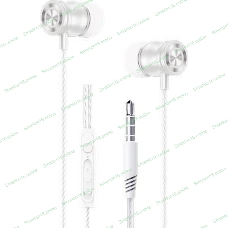 Наушники проводные Aksberry AM9 белый, внутриканальные, Jack 3.5 мм, микрофон на проводе