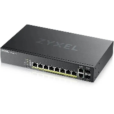 Коммутатор ZYXEL GS2220-10HP, 8×1 Гбит/с + 2×Combo (SFP/RJ-45), 8×PoE+ (180 Вт), L2+, управляемый