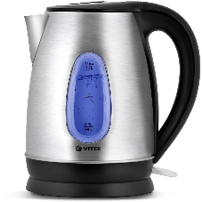 Чайник электрический Vitek VT-7039, 2200 Вт, серебристый и черный