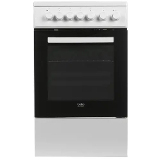 Плита электрическая Beko FSE57110GW белый, конфорок 4 шт, духовка 55 л, гриль, 50 см x 85 см x 60 см