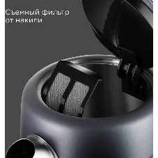 Чайник электрический Redmond KM238 1.7л. 2200Вт серо-голубой корпус: стекло