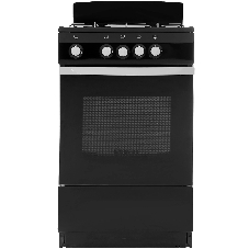 Плита газовая DeLuxe 5040.38 г (щиток) черный, конфорок 4 шт, духовка 43 л, 50 см x 85 см x 50 см