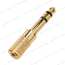 Аудио переходник Cablexpert A-63M-35F, Jack6.3(M) на Jack3.5(F) стерео, золотой, пакет