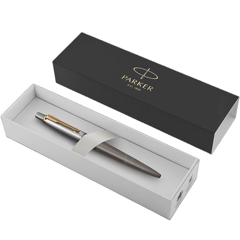 Ручка шариковая Parker Jotter Grey Core GT (2213723) M, синие чернила, подарочная коробка