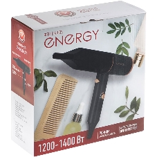 Фен ENERGY EN-805 черный/золотистый, 1400 Вт