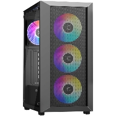 Компьютерный корпус XASTRA A406 4ARGB Black ATX/Mesh/tempered glass/4x120мм ARGB PWM fans/A406-4FC12A